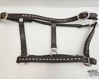 5214 NEW Brown Leather Halter with Buckstitch Accents