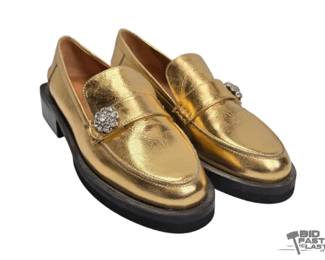 2068 NEW Ganni Gold Loafers