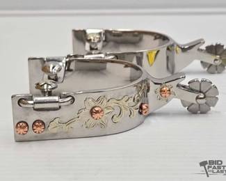 5406 NEW Showman Ladies Stainless Steel Spurs with Copper Studs