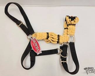 5202 NEW Showman Cream Mohair Wool Bronc Halter with Southwest Design