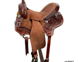 5008 NEW Tooled Seat Barrel Style Saddle