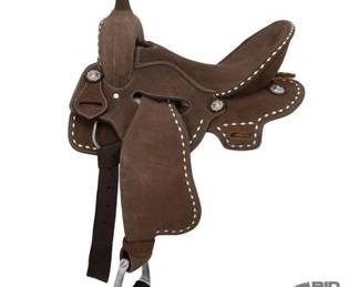 5002 NEW 14 Seat Double T Roughout Youth Barrel Saddle