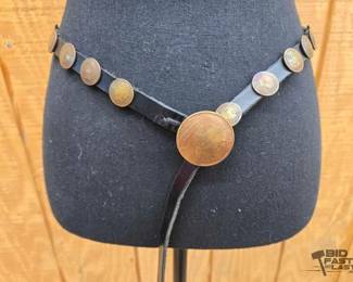 1560 Indian Head Penny Belt with Buffalo Nickel Belt Buckle