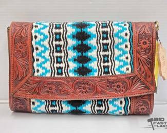 5320 NEW Klassy Cowgirl Tooled Leather Saddle Blanket Handbag