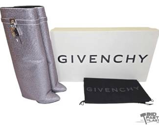 200 SOLD OUT NEW AUTHENTIC Givenchy Shark Lock Boots Shark in Satin with Strass Crystals