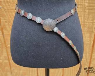 1556 Mercury Dime Belt with Silver Peace Dollar Buckle
