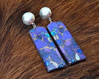 1310 Mohave Turquoise Slab Earrings
