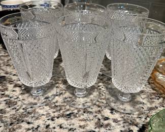 Hobnail glass set 