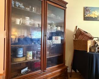 Antique Front Glass Library Cabinet purchased as a wedding gift in 1917