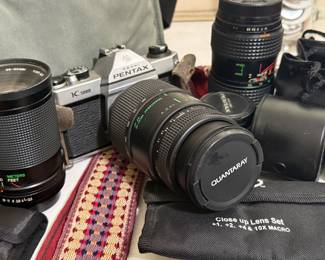 Pentax K1000 w/ camera bag, lenses and filters