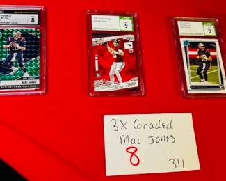 Mac Jones Football cards 3x graded