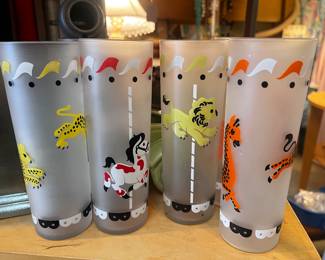 Other four of the set of six Libbey signed glasses 