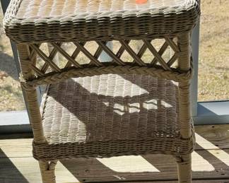 Wicker side table