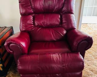 Red leather recliner