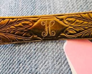 Vintage engraved bar pin