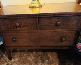 Oak three drawer chest