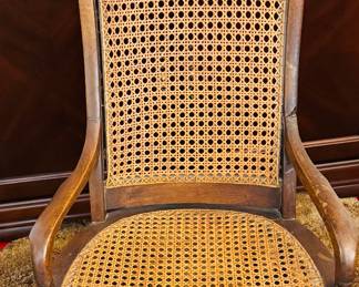 Antique Cane Victorian Lady Rocking Chair
