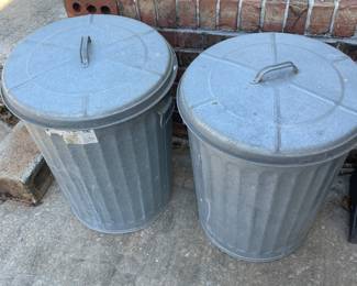 Galvanized trash cans 