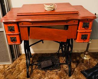 Antique treadle, sewing machine