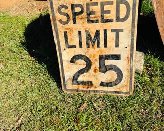Old speed limit sign