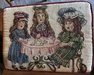 Needlepoint foot stool
