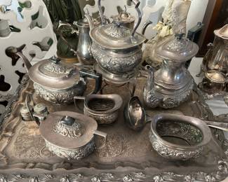 Silver-plated serving dishes