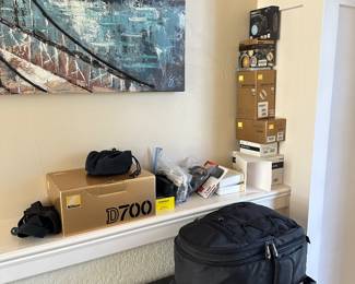 LOTS of photography equipment.