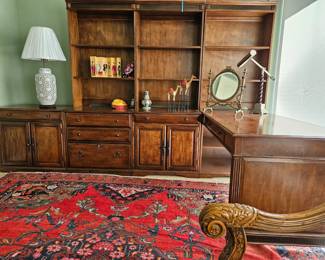 Walnut desk and work center