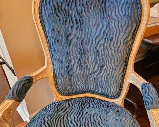 One of a pair of fauteil chairs