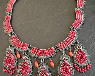 .925 and coral necklace, Frederico Jimenez