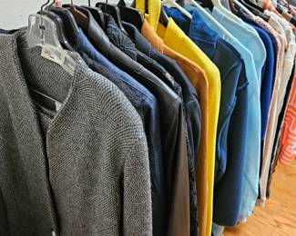 Ladies suits and shirts. Not shown: St. John and St. John Sport