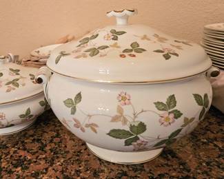 Wedgwood Strawberry Field. Service for 26 . The set can be sold in parts ( service for two, four, six or eight each). Serving pieces priced separately.