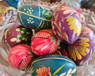 Painted wooden eggs from Eastern Europe