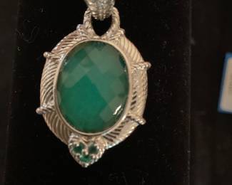 Judith Ripka Sterling Faceted Mint Quartz Doublet enhancer