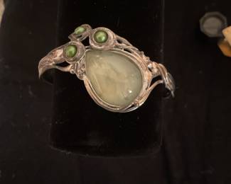 Hagit Gorali Sterling with quartz and green pearls. Pretty
