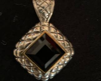 Nancy & David Sterling & 14k pendant