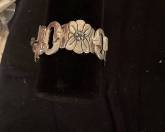 Sterling linked bracelet marked MSW