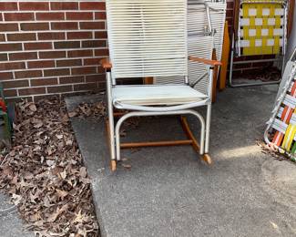 Vintage aluminum rocker. There is a chaise and chair to match.