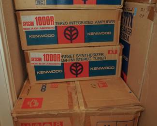 Vintage Kenwood stereo with the matching cabinet - in the original boxes