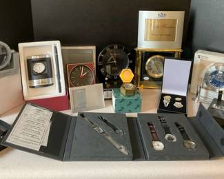 Assorted Clocks, Watches, and Accessories 