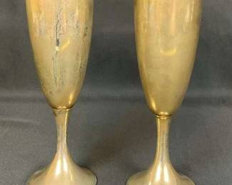 Pair of Boardman Sterling goblets engraved 