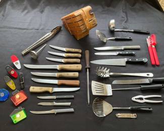 Lot Of Misc. Knives Kitchen Tools 