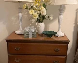 Vintage Wooden Dresser with Decorative Accents 