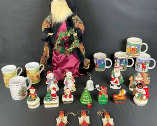 Holiday Decorations and Mugs 