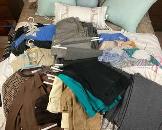 Lot of Womens Petite Trousers, Blouses, And Jackets Some Designer 