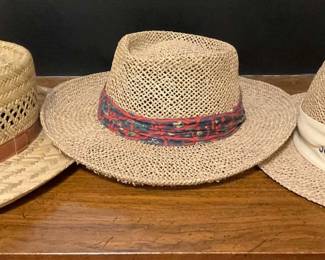 Set of Three Vintage Straw Hats 