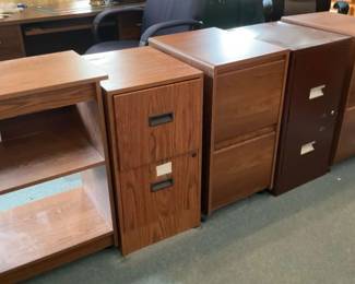 Lot Of 4 File Cabinets And Rolling Table 