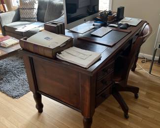 Wood desk , and chair 
