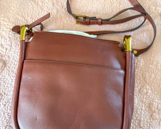 Antonio Melani brown leather crossbody purse. 