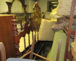 Garage Full of Antique Furniture! We Will Have It All Unstacked & On Display By Auction Morning! Who Knows What We Will Find In Here!!